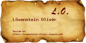 Lövenstein Olivér névjegykártya